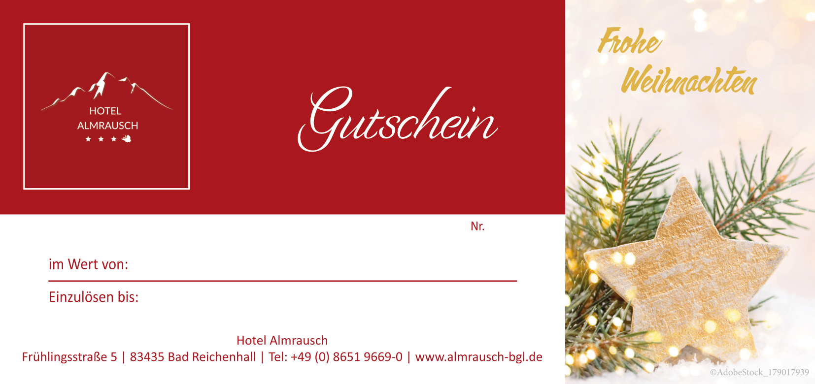 Gutscheinmotiv "Weihnachtsgutschein"